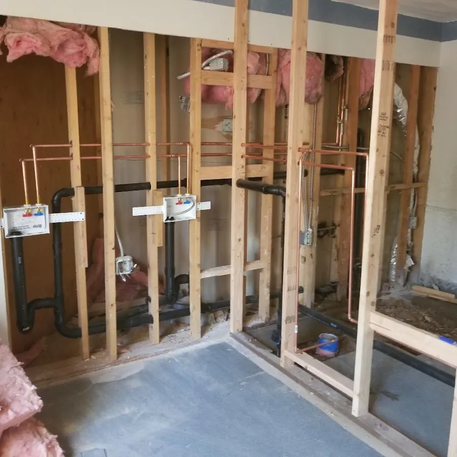 Copper pipe rough-in and plumbing installation in East Hanover